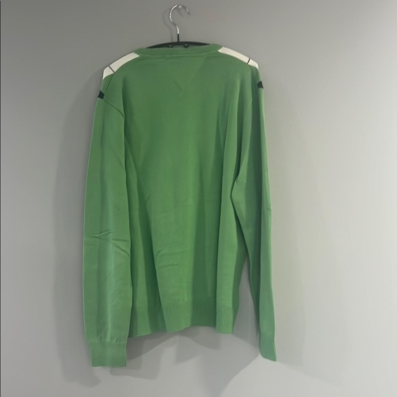 Tommy Hilfiger V-Neck Green and White Sweater - Picture 5 of 5
